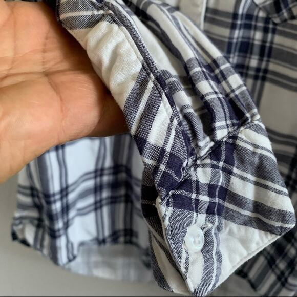 RAILS Plaid long Sleeve Button Front Blue and White Window Pane Small - Picture 3 of 8